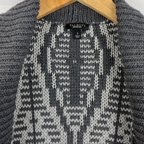 Talbots Wool Blend Metallic Boho Sweater Cardigan - Picture 9 of 12